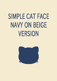 SIMPLE CAT FACE NAVY ON BEIGE VERSION
