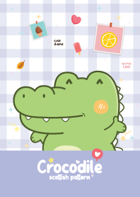 จระเข้ ลายสก๊อต สีม่วง