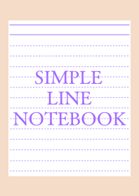SIMPLE PURPLE LINE NOTEBOOK/PINK BEIGE