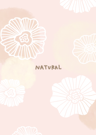 Flower watercolor circle beige11 Japan