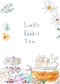 シンプル うさぎ 紅茶 #絵本#水彩タッチ