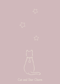 Cat and Star Charm (smoky pink)