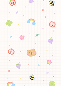 Cute bear with fruit 3 (Pp)