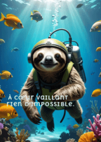 A sloth swimming in the ocean Theme