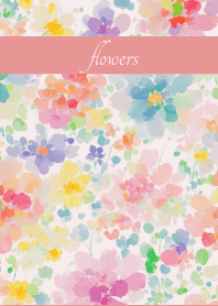 Pastel flowers on light pink