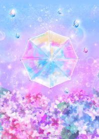全体運UP☆幻想的なオーロラの傘とアジサイ