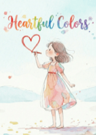 かわいい女の子とハートのイラスト