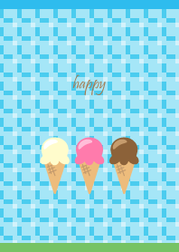 sweet ice cream on blue