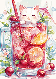 可愛貓咪水果氣泡水❤️1-4