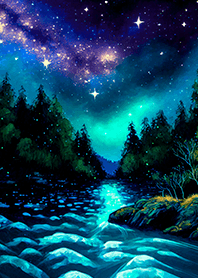 Beautiful starry night view#2368