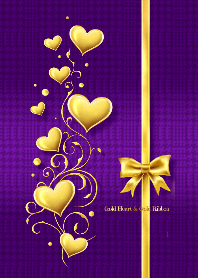 Gold Heart & Gold Ribbon #2020 purple