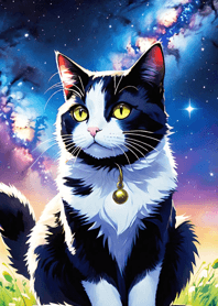 Night Moon Star Cat 39a6E6