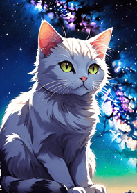 Night Moon Star Cat 982c8F