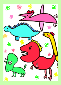 絵がヘタな人が描いたシンプルな恐竜たち