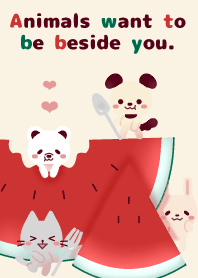 Animals want to be beside you. 032 B Red