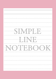 SIMPLE GRAY LINE NOTEBOOK-ROSE PINK