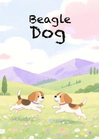 Love Cute Beagle Dog in Garden