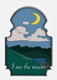 valley, sky and the moon.