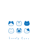6 cats (line)/ blue white.