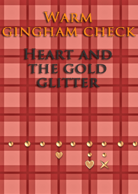 Warm gingham check<Heart,gold glitter>
