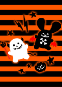 Halloween color rock rabbit and skull