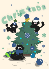 Black Cat in a Christmas Hat3