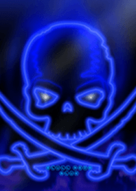 SKULL NEON BLUE4