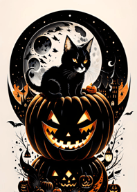 halloween cat bFCbDd
