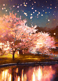 美しい夜桜の着せかえ#2538