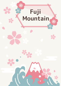 櫻花。富士山和海浪 4