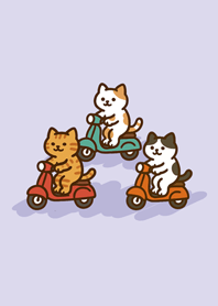 자전거를 타는 고양이-라이트 퍼플