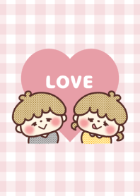 Love Couple and Gingham Check Theme -41-