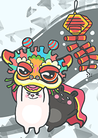 Lion Dance Bunny-Gray Indigo (Bl3)