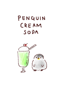 เรียบง่าย เพนกวิน ครีมโซดา สีขาวฟ้า