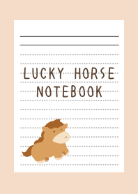 LUCKY HORSE NOTEBOOK/PINK BEIGE