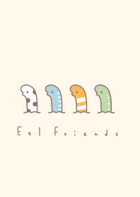 Eel Friends (col)/pink green beige.