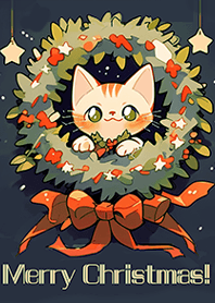 Cute Christmas Cat Wreath 2
