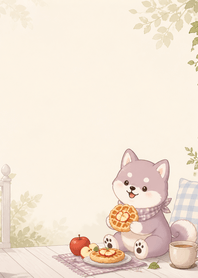 Mauve Shiba Apple Waffle Porch