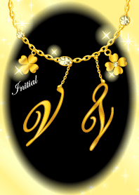 【V&T】イニシャルチャーム運気UP!ゴールド