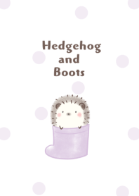 Hedgehog and Boots Dot -purple-