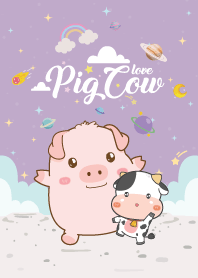 Pig&Cow Love Galaxy Violet