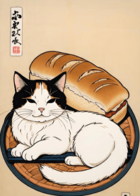 Ukiyo-e Meow Meow Cats a1BF8b