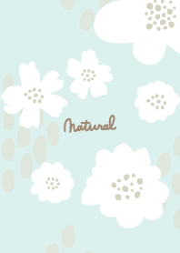 White flower and dots Green2 from Japan