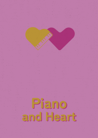 ピアノ型のハートと♥ ピンクゴールド