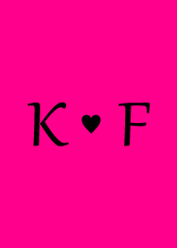 Initial "K & F" Vivid pink & black.