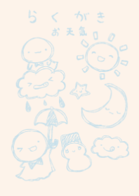 rakugaki weather dull color light blue