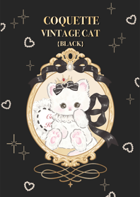 Cute cat : Coquette vintage cat (black)