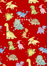My beloved Dinosaurs03 red & beige
