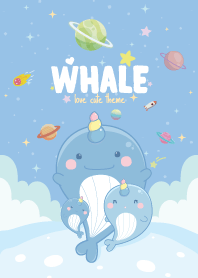Whale Unicorn Pretty Galaxy Sea Blue