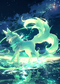 夜空下の夢幻綠狐狸❤